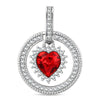 Heart's Circular Dance Tarnish-resistant Silver Dangle Charms In White Gold Plated - Handcrafted with Swarovski® Crystals
