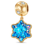 Star of Love Tarnish-resistant Silver Dangle Charms In 14K Gold Plated - Handcrafted with Swarovski® Crystals