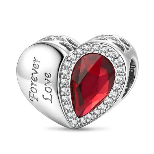 gona- Forever Love Tarnish-resistant Silver Charms In White Gold Plated - Handcrafted with Swarovski® Crystals