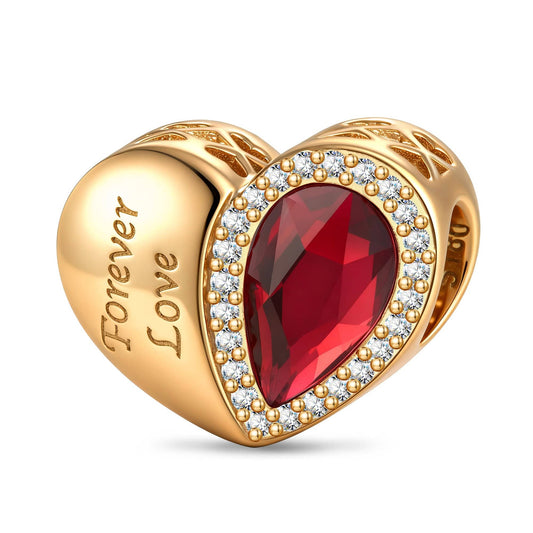 gona- Forever Love Tarnish-resistant Silver Charms In 14K Gold Plated - Handcrafted with Swarovski® Crystals