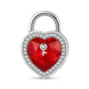 Passionate Key Tarnish-resistant Silver Dangle Charms In White Gold Plated - Handcrafted with Swarovski® Crystals
