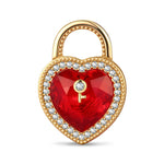 Passionate Key Tarnish-resistant Silver Dangle Charms In 14K Gold Plated - Handcrafted with Swarovski® Crystals