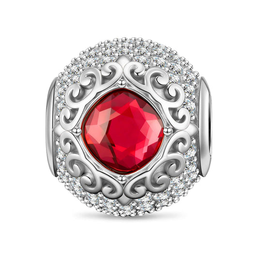 gona- Scarlet Dream Tarnish-resistant Silver Charms In White Gold Plated - Handcrafted with Swarovski® Crystals