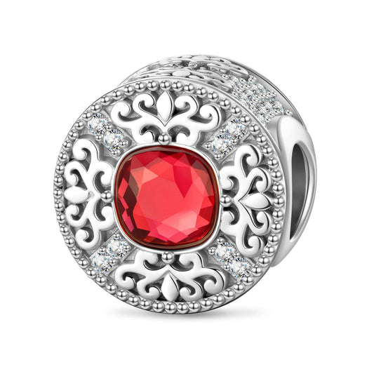 gona- Lover's Flame Tarnish-resistant Silver Charms In White Gold Plated - Handcrafted with Swarovski® Crystals