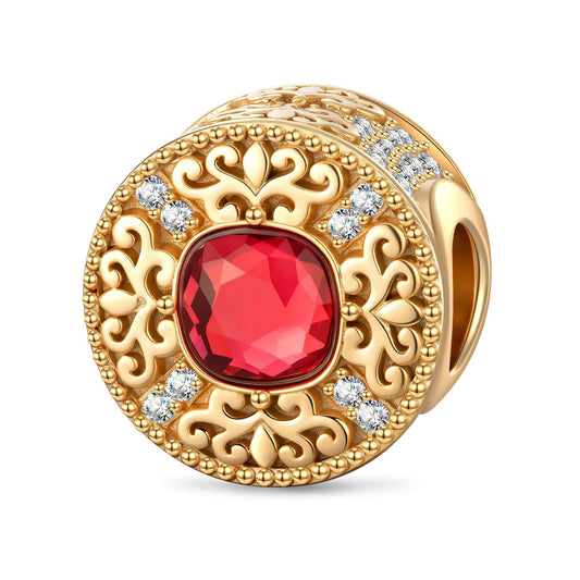 gona- Lover's Flame Tarnish-resistant Silver Charms In 14K Gold Plated - Handcrafted with Swarovski® Crystals