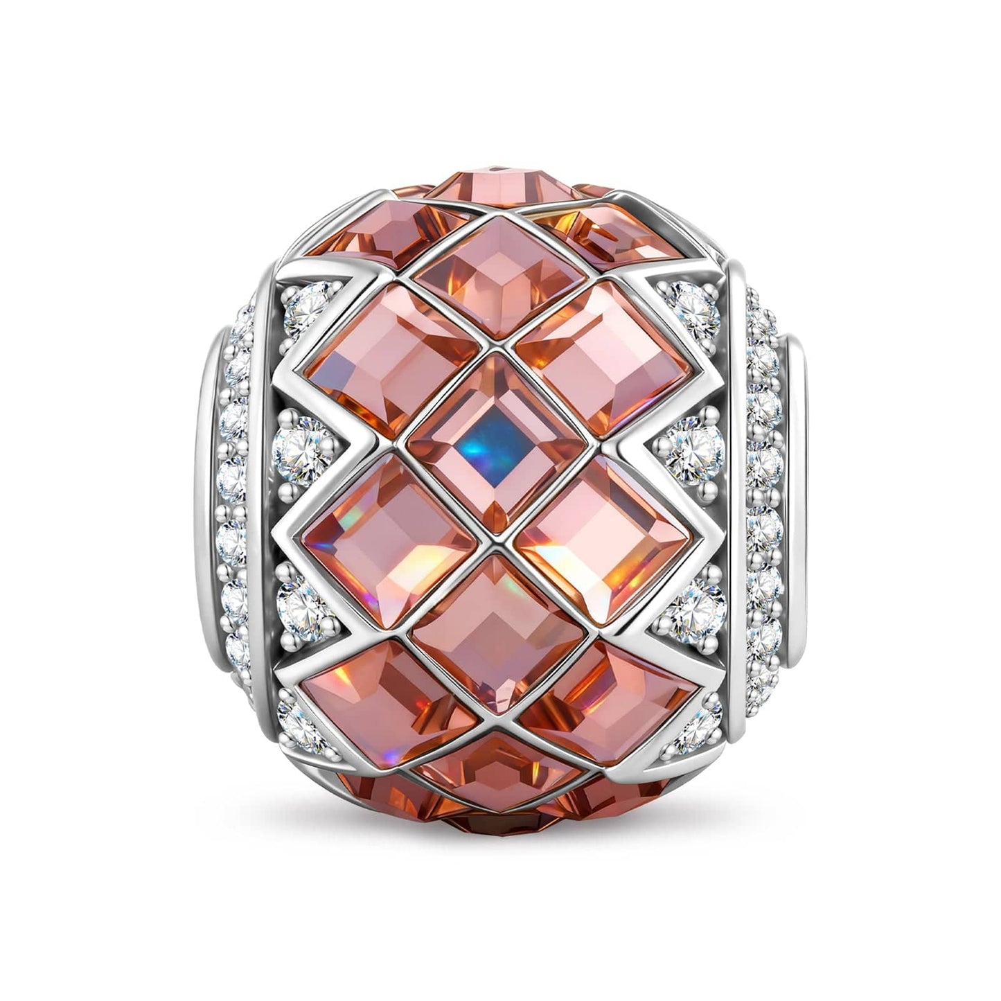 Heartfelt Harmony Tarnish-resistant Silver Charms In White Gold Plated - Handcrafted with Swarovski® Crystals