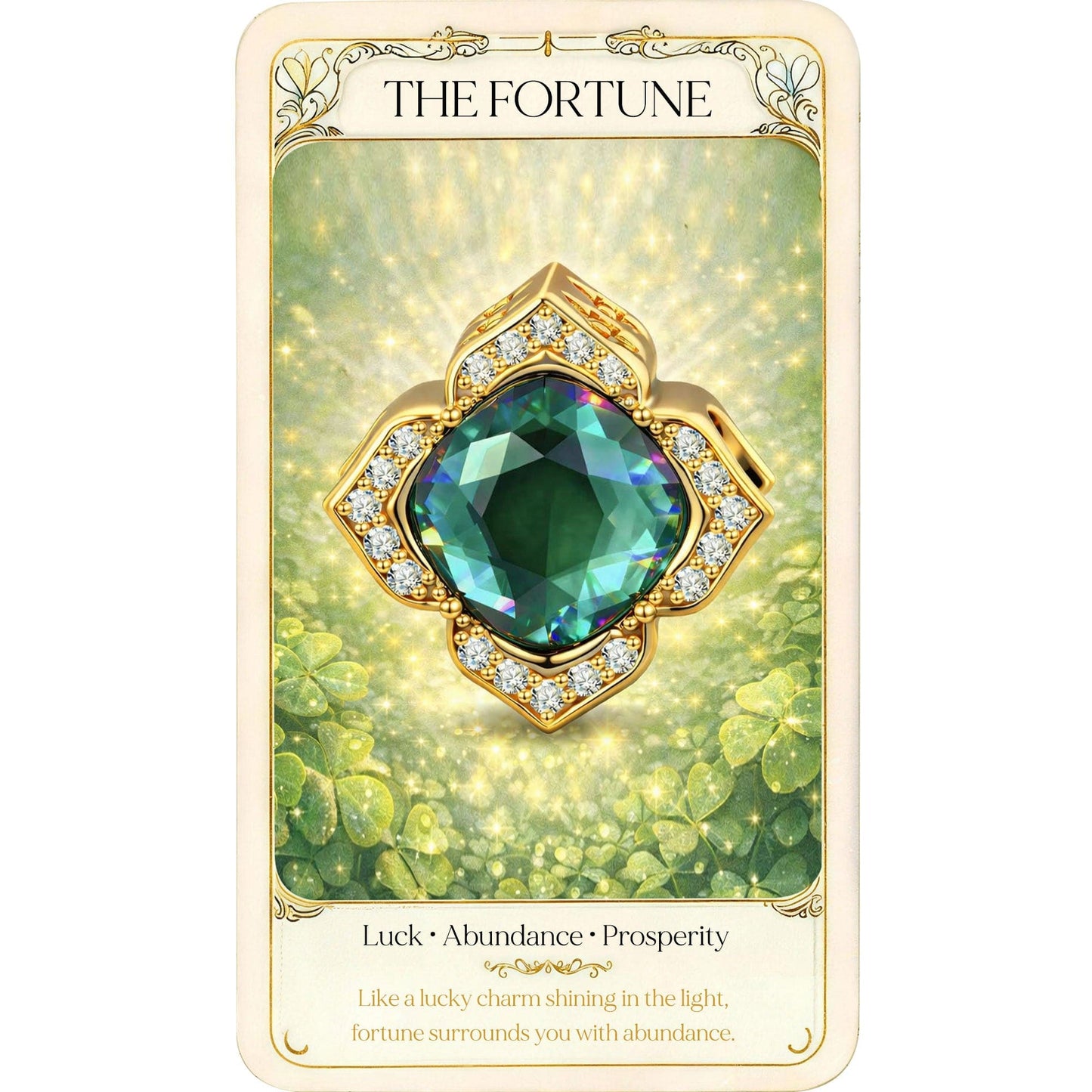 Green Petal Golden Lace Tarnish-resistant Silver Charms In 14K Gold Plated - Created With Swarovski® Crystal