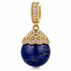Natural Lapis Lazuli Tarnish-Resistant Silver Dangle Charm In 14K Gold Plated