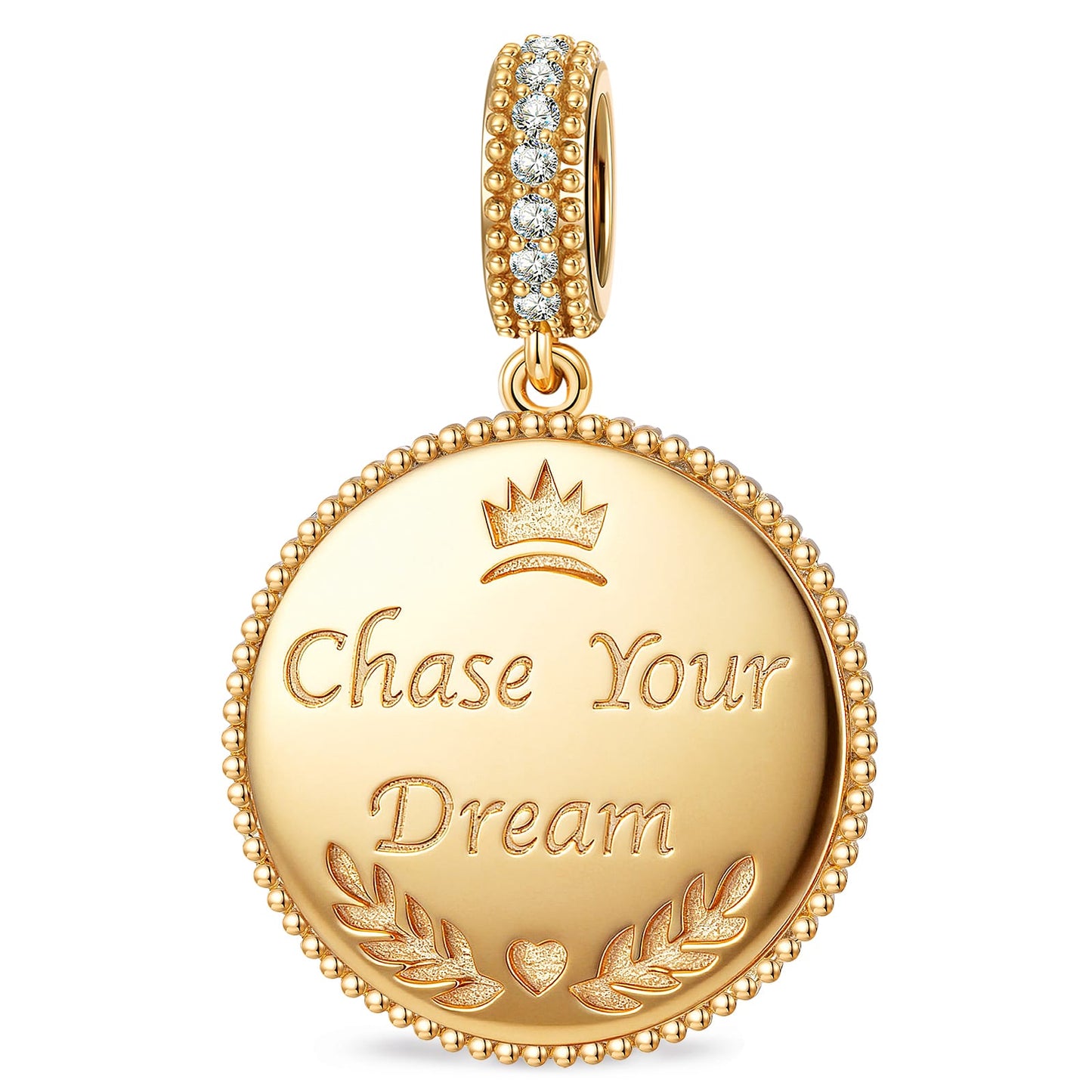 2026 Global Soccer Championship Lab-Created Ruby Heart Dangle Charm in Tarnish-Resistant Silver with 14K Gold Plating