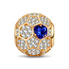 2026 Global Soccer Championship Lab-Created Sapphire Dangle Charm in Tarnish-Resistant Silver with 14K Gold Plating
