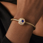 2026 Global Soccer Championship Lab-Created Sapphire Dangle Charm in Tarnish-Resistant Silver with 14K Gold Plating