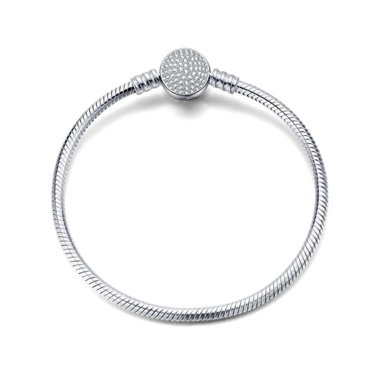gona- Sterling Silver Classic Universal Bracelet In White Gold Plated