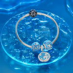 Jellyfish Tarnish-resistant Silver Charms With Enamel In White Gold Plated