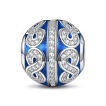 Sterling Silver Eternity Charms With Enamel In White Gold Plated