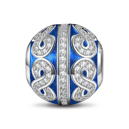 gon- Sterling Silver Eternity Charms With Enamel In White Gold Plated