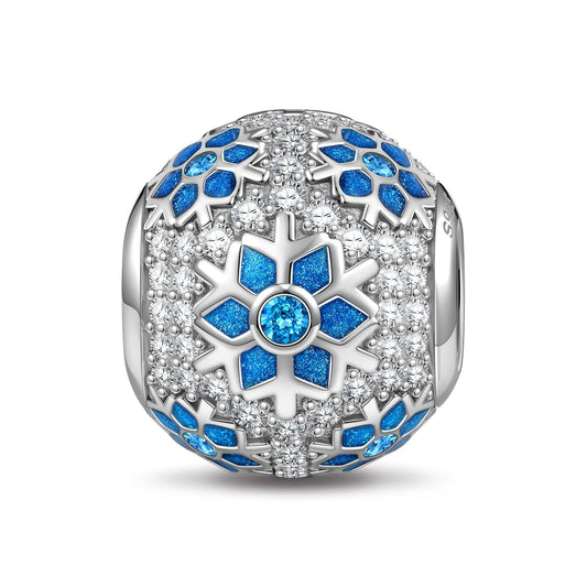 gon- Sterling Silver Blue Ice Charms With Enamel In White Gold Plated