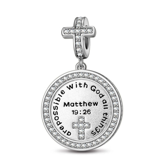 gon- Sterling Silver Light Of God Charms With Enamel In White Gold Plated