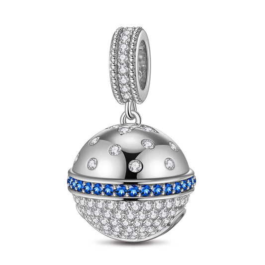 gon- Sterling Silver Little Bell Dangle Charms In White Gold Plated