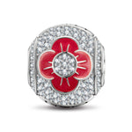 Sterling Silver Lest We Forget Charms With Enamel In White Gold Plated
