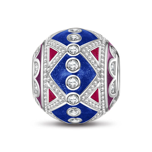 gon- Sterling Silver Blue Mystical Powers Charms With Enamel In White Gold Plated