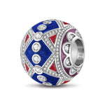 Sterling Silver Blue Mystical Powers Charms With Enamel In White Gold Plated