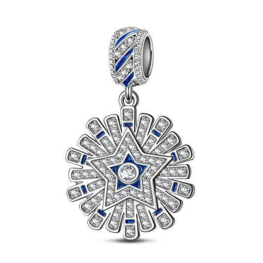 gon- Sterling Silver Queen Of Glitter Charms With Enamel In White Gold Plated