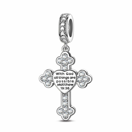 gon- Sterling Silver God's Welfare Charms With Enamel In White Gold Plated