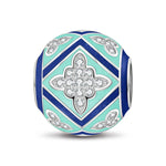 Sterling Silver The Light of the Church Charms With Enamel In White Gold Plated