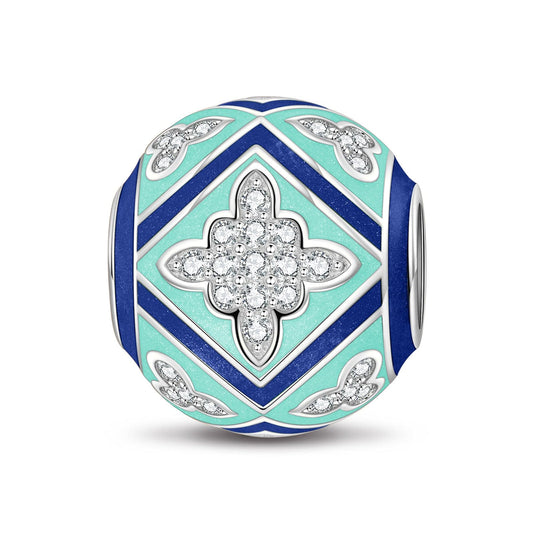 gon- Sterling Silver The Light of the Church Charms With Enamel In White Gold Plated