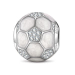 Sterling Silver Shining Football Charms In White Gold Plated