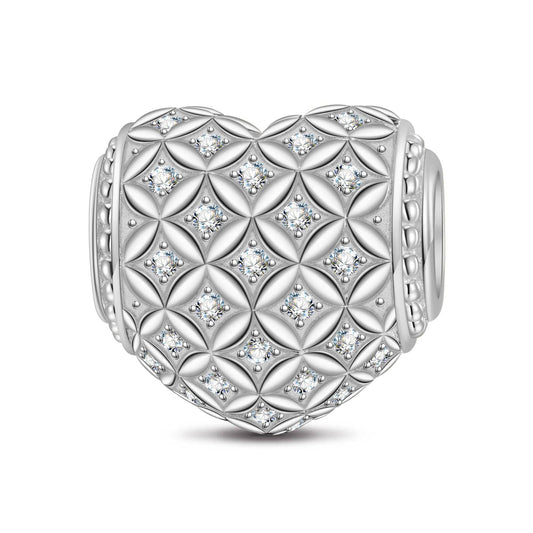 gon- Sterling Silver Interweaving Of Love Charms In White Gold Plated
