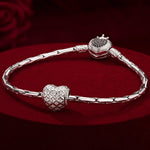 Sterling Silver Beloved Companion Charms Bracelet Set In White Gold Plated (Includes bracelet and all charms shown)