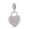 Sterling Silver Everlasting Love Dangle Charms In White Gold Plated