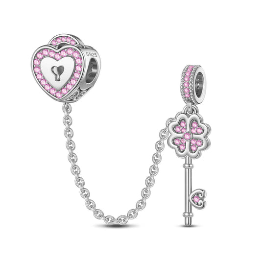 gon- Sterling Silver The Key To My Heart Charms In White Gold Plated