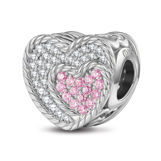 gon- Sterling Silver Inside My Heart Charms In White Gold Plated