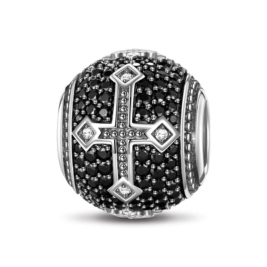 gon- Sterling Silver XL Size Imperial Faith Charms In Blackened 925 Sterling Silver Plated For Men