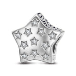 Sterling Silver Starry Sky Over Paris Charms In White Gold Plated