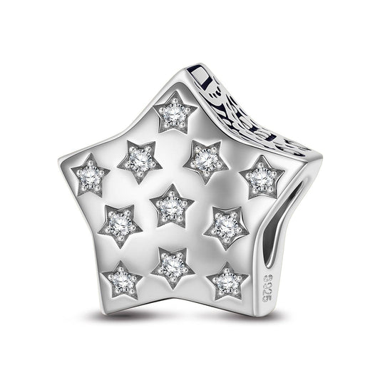 gon- Sterling Silver Starry Sky Over Paris Charms In White Gold Plated