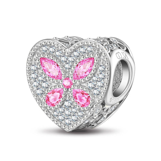 gon- Sterling Silver Love's Wings Charms In White Gold Plated