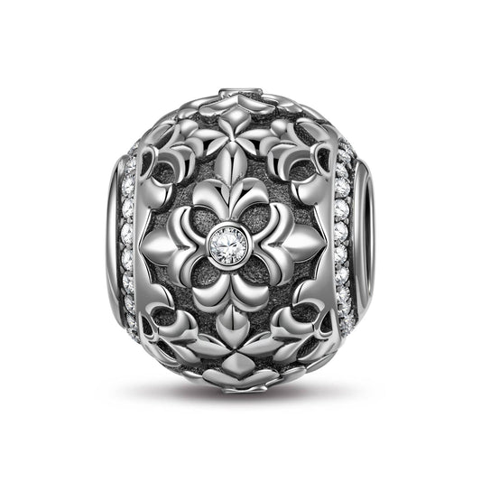 gon- Sterling Silver XL Size Prosperity Charms With Enamel In Blackened 925 Sterling Silver Plated For Men