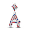 Sterling Silver I Love Paris - Letter A Dangle Charms With Enamel In White Gold Plated