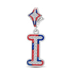 Sterling Silver I Love Paris - Letter I Charms With Enamel In White Gold Plated