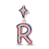 Sterling Silver I Love Paris - Letter R Dangle Charms With Enamel In White Gold Plated