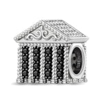 Sterling Silver The Madeleine Church Charms In White Gold Plated