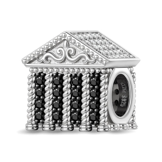 gon- Sterling Silver The Madeleine Church Charms In White Gold Plated
