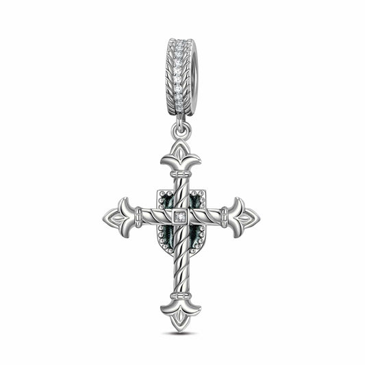 gon- Sterling Silver XL Size The Eye of God Charms With Enamel In Blackened 925 Sterling Silver Plated For Men