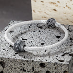 Sterling Silver XL Size Infinite Charms With Enamel In Blackened 925 Sterling Silver Plated For Men