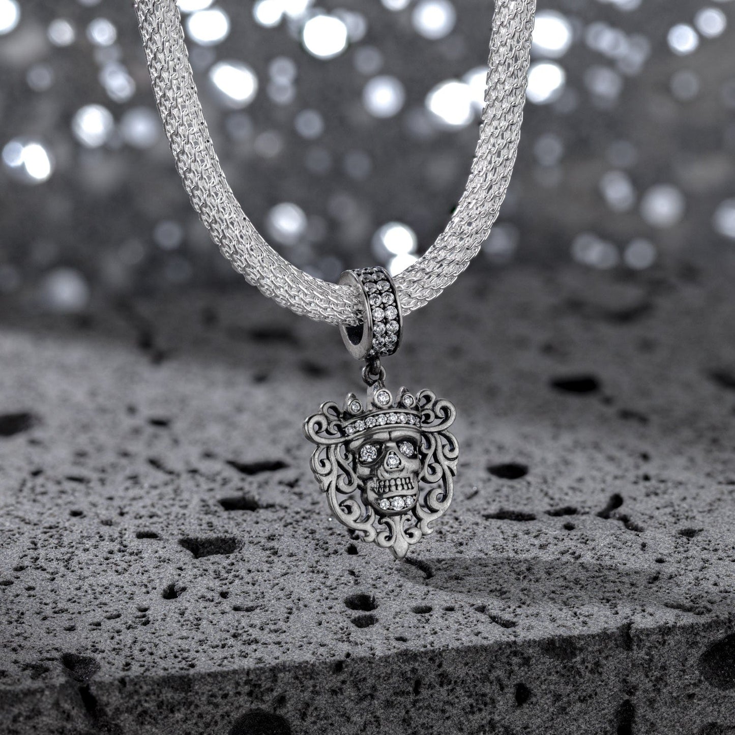 Sterling Silver XL Size Dangle Charms In Blackened 925 Sterling silver