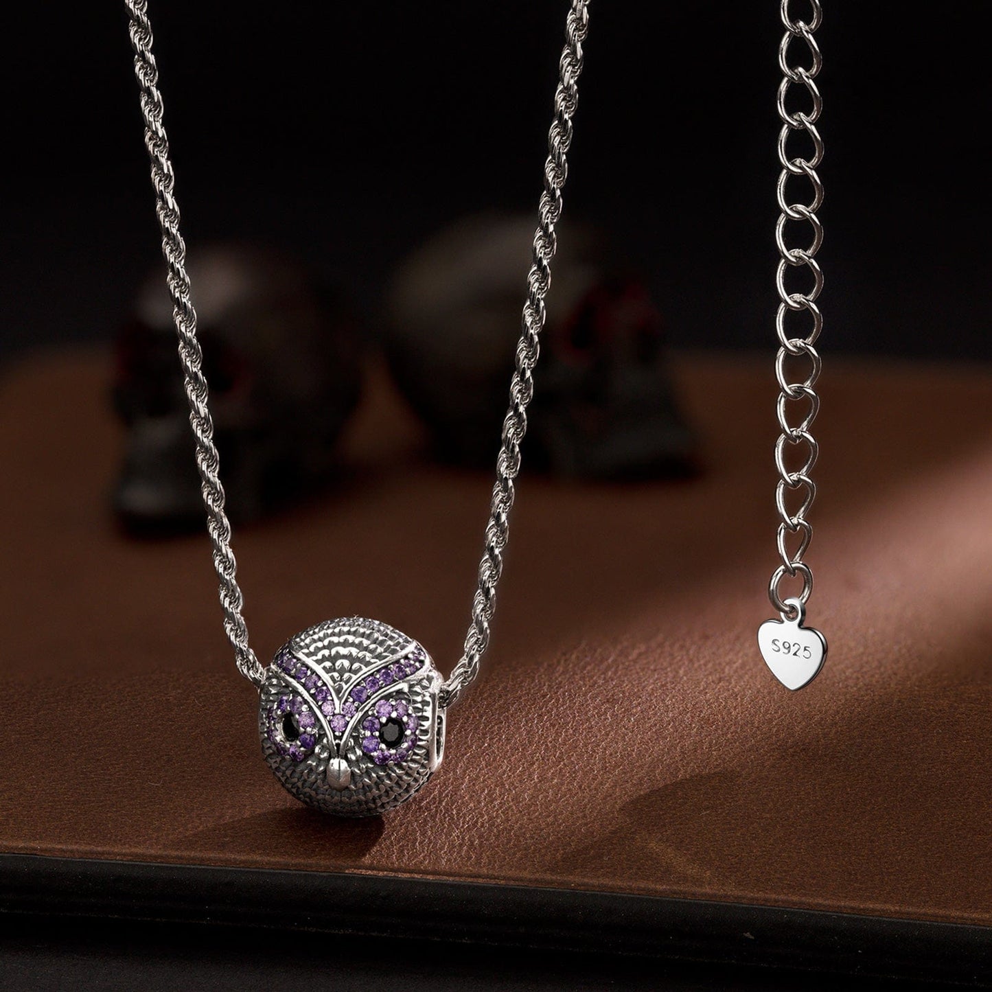 Sterling Silver Enchanted Owl Charms In Blackened 925 Sterling silver Plated