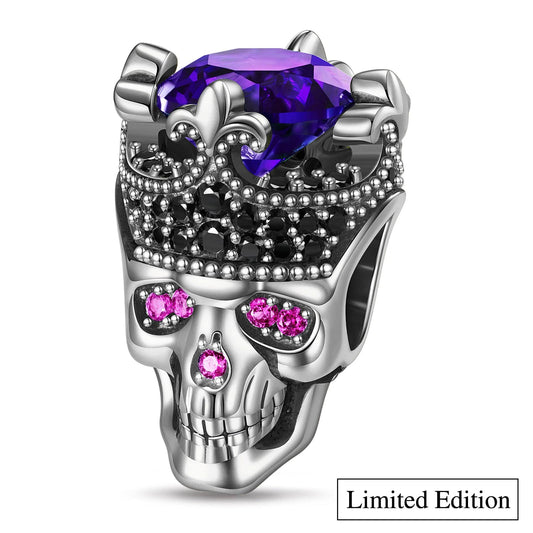 gon- Limited Edition Flash Sale: Sterling Silver King Skull Charms In Blackened 925 Sterling silver Plated